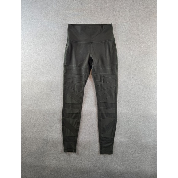 Lululemon Leggings Womens 8 Green Wunder Under High Rise Tech Luon‎ Moto Gym - Picture 1 of 8